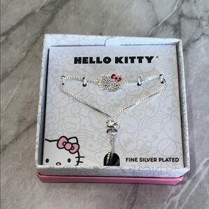 Hello Kitty Silver plated Bracelet with Red Bow